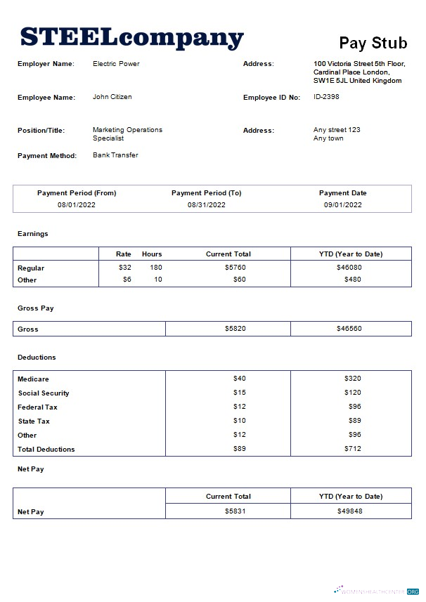 Download steel company payroll template in Word and PDF formats Photoshop template